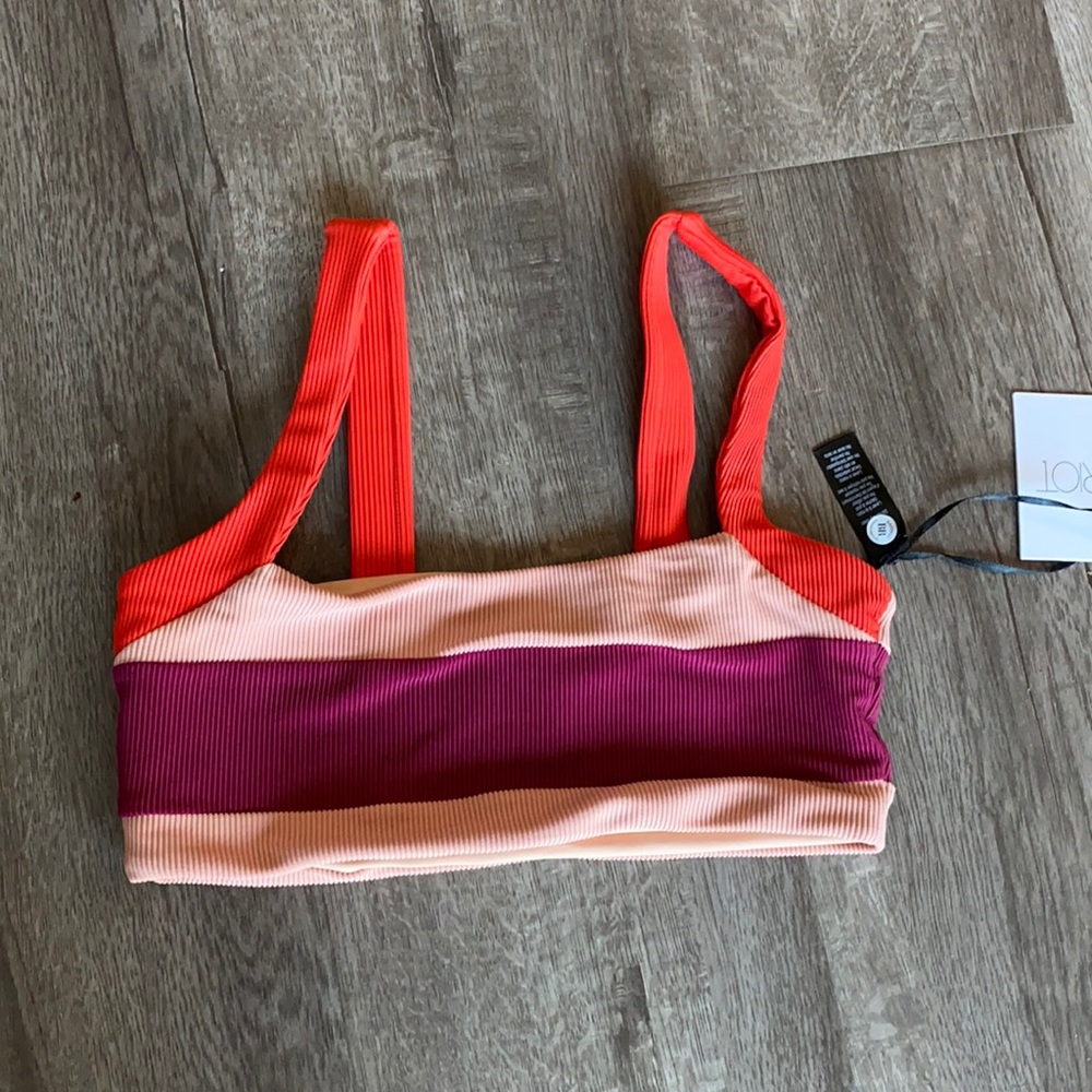 Nude and Burgundy active top